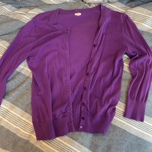 J. Crew Clare Cardigan- Purple